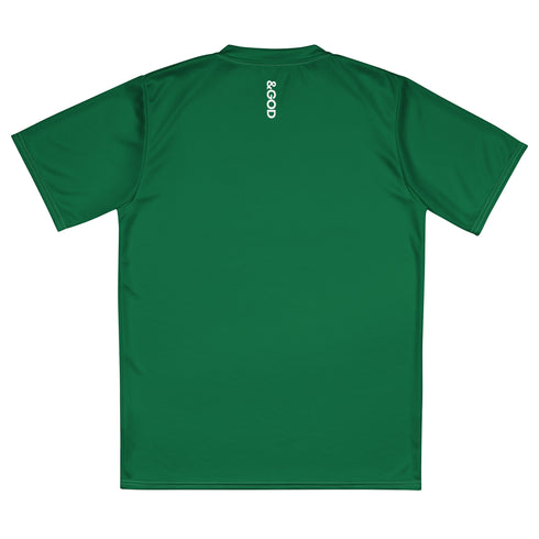 Basketball &God Emerald Recycled Unisex Sports Jersey T-Shirt